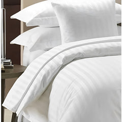 Premium Quality Duvet Cover Set Polycotton White Stripe Duvet Cover Set With Matching Pillowcases