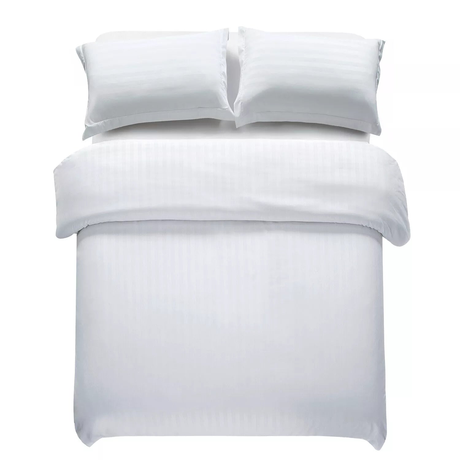 Premium Quality Duvet Cover Set Polycotton White Stripe Duvet Cover Set With Matching Pillowcases