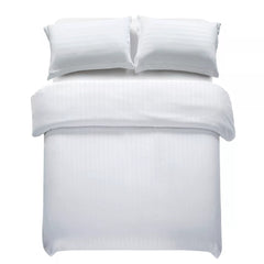 Premium Quality Duvet Cover Set Polycotton White Stripe Duvet Cover Set With Matching Pillowcases