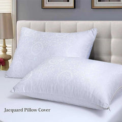 Jacquard PolyCotton Zipped Pillow Covers - Beach Stone