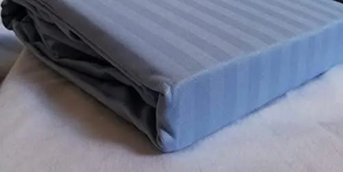 Premium Quality Satin Stripe Zippered Mattress Protector - Beach Stone