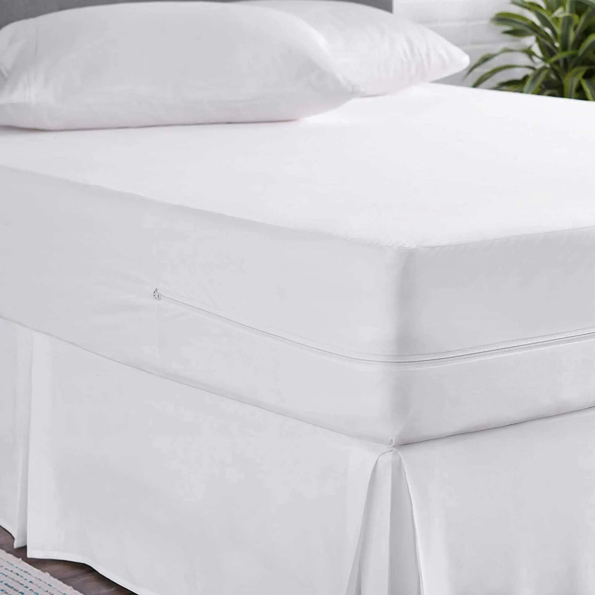 Waterproof Polyester Zipped Mattress Protector - Beach Stone