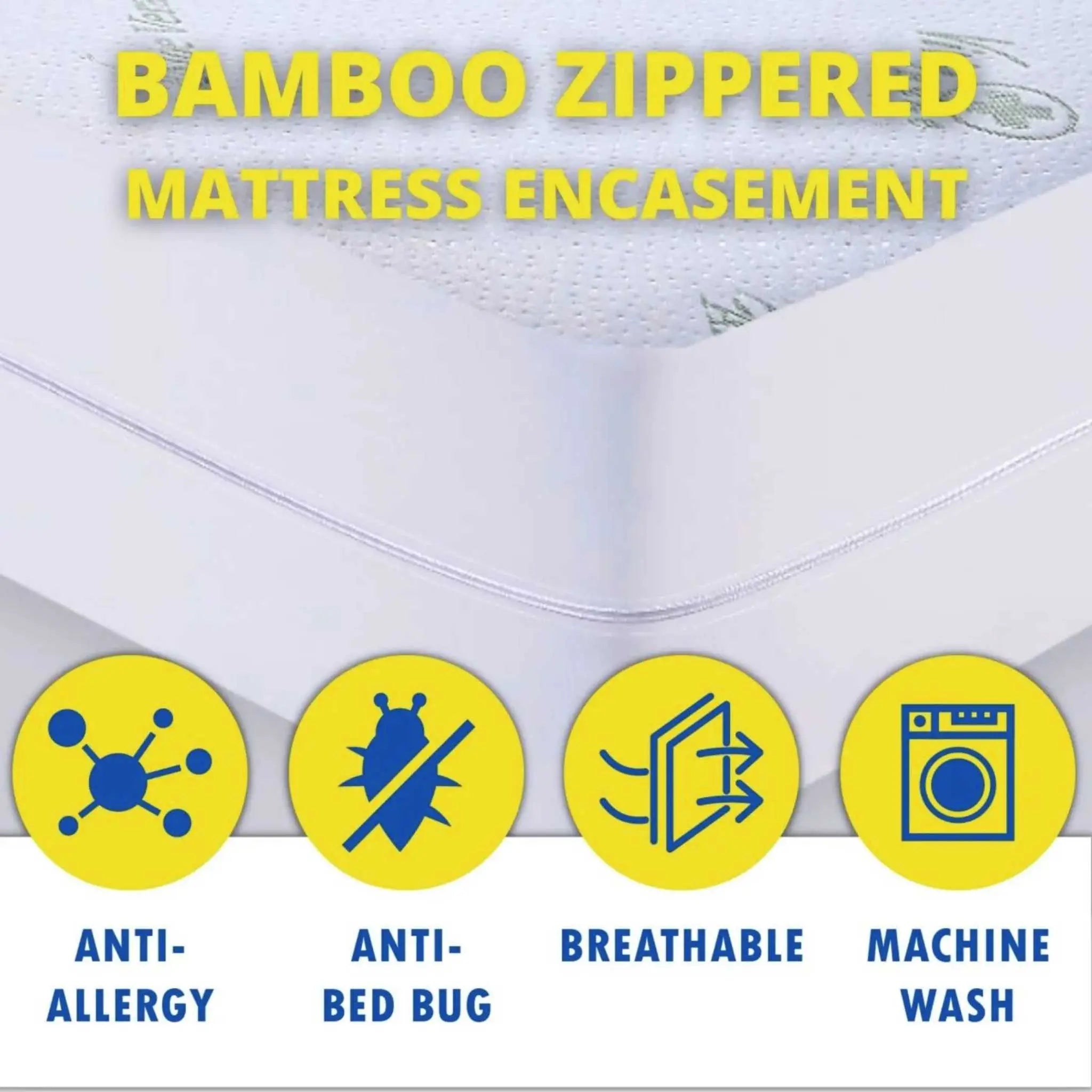 Anti Bed Bug Mattress Protector Waterproof Fully Encased Zipped Mattress Protector Small Double Hypoallergenic Dust Mite Proof Bed Bugs Mattress Protector - Beach Stone