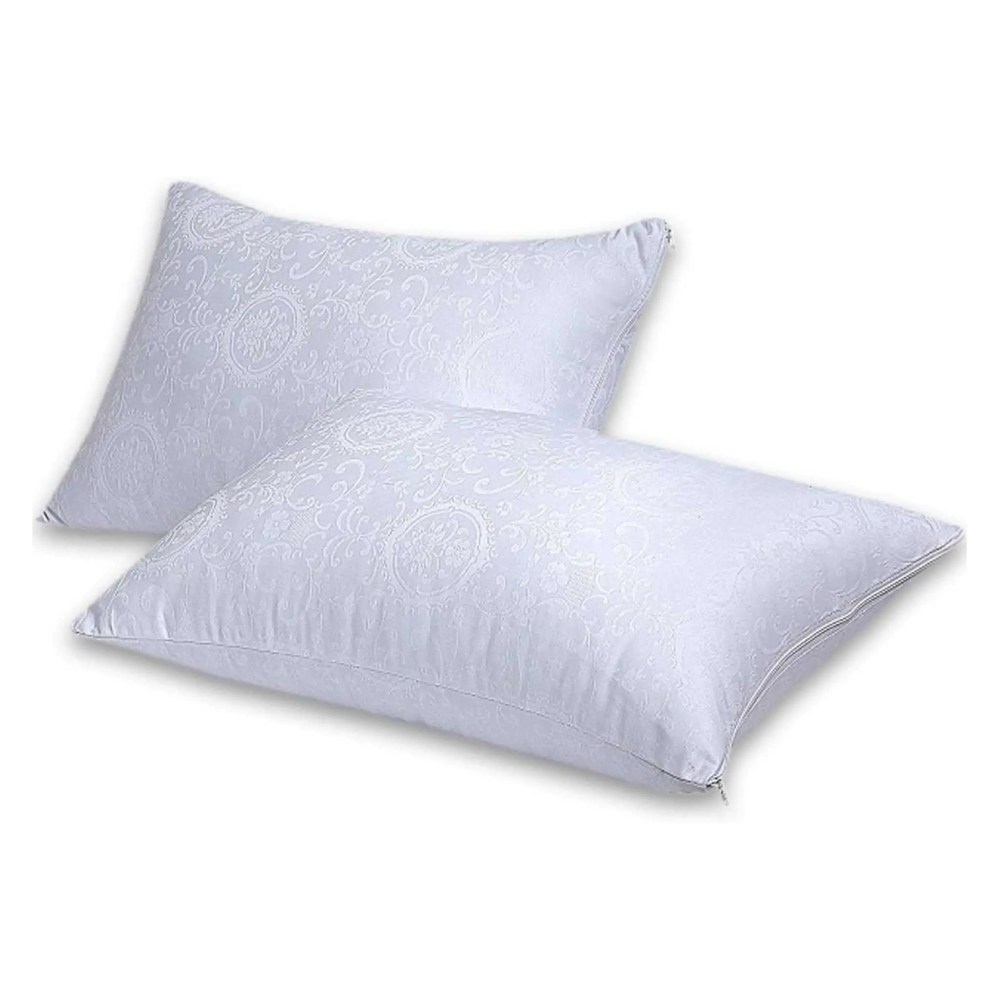 Jacquard PolyCotton Zipped Pillow Covers - Beach Stone