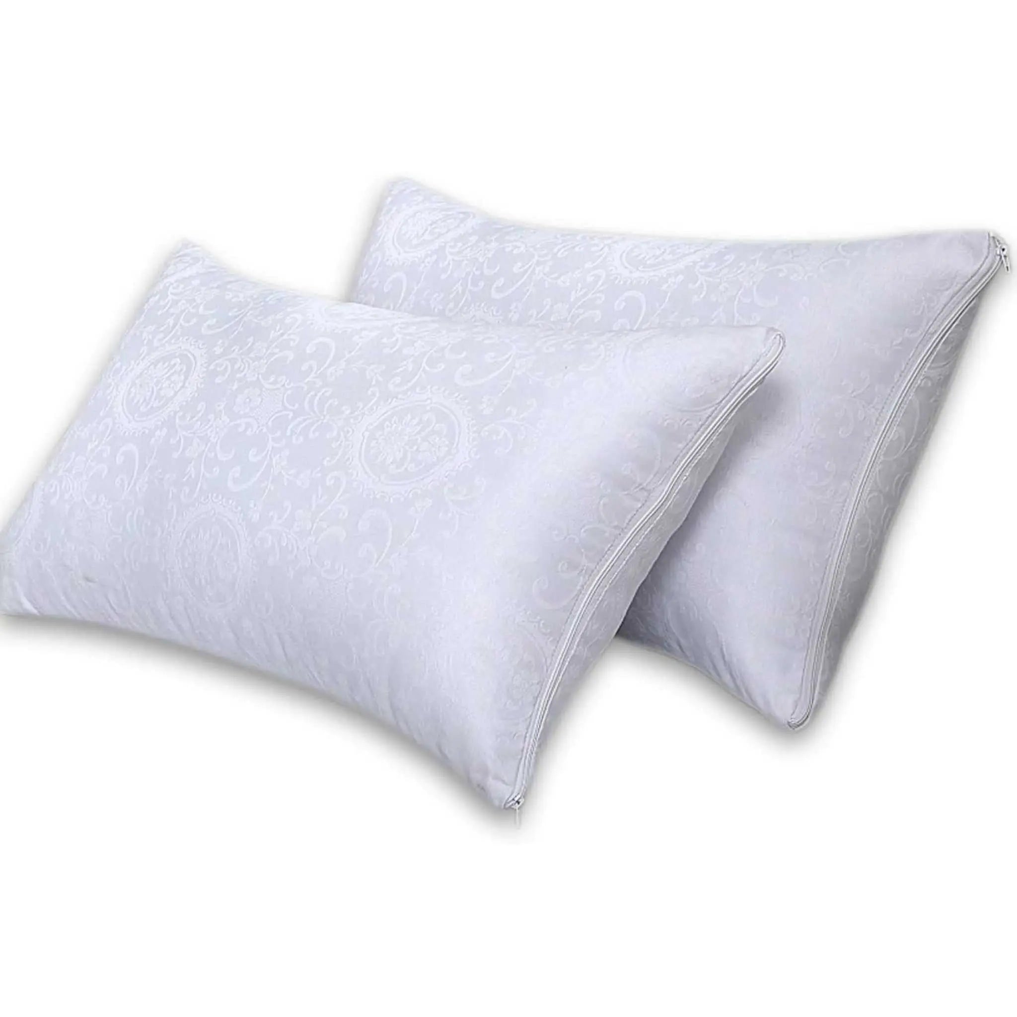 Jacquard PolyCotton Zipped Pillow Covers - Beach Stone