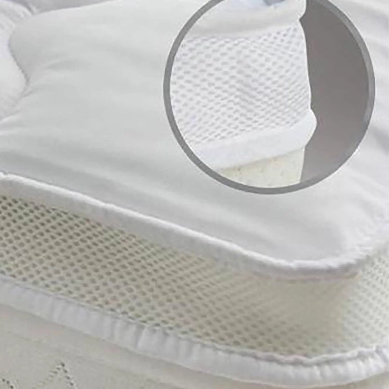 Microfibre Mattress Topper 5cm Thick Hollow Fibre Filling Anti Allergy Ultra Breathable Mattress Protector - Beach Stone