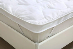 Microfibre Mattress Topper 5cm Thick Hollow Fibre Filling Anti Allergy Ultra Breathable Mattress Protector - Beach Stone