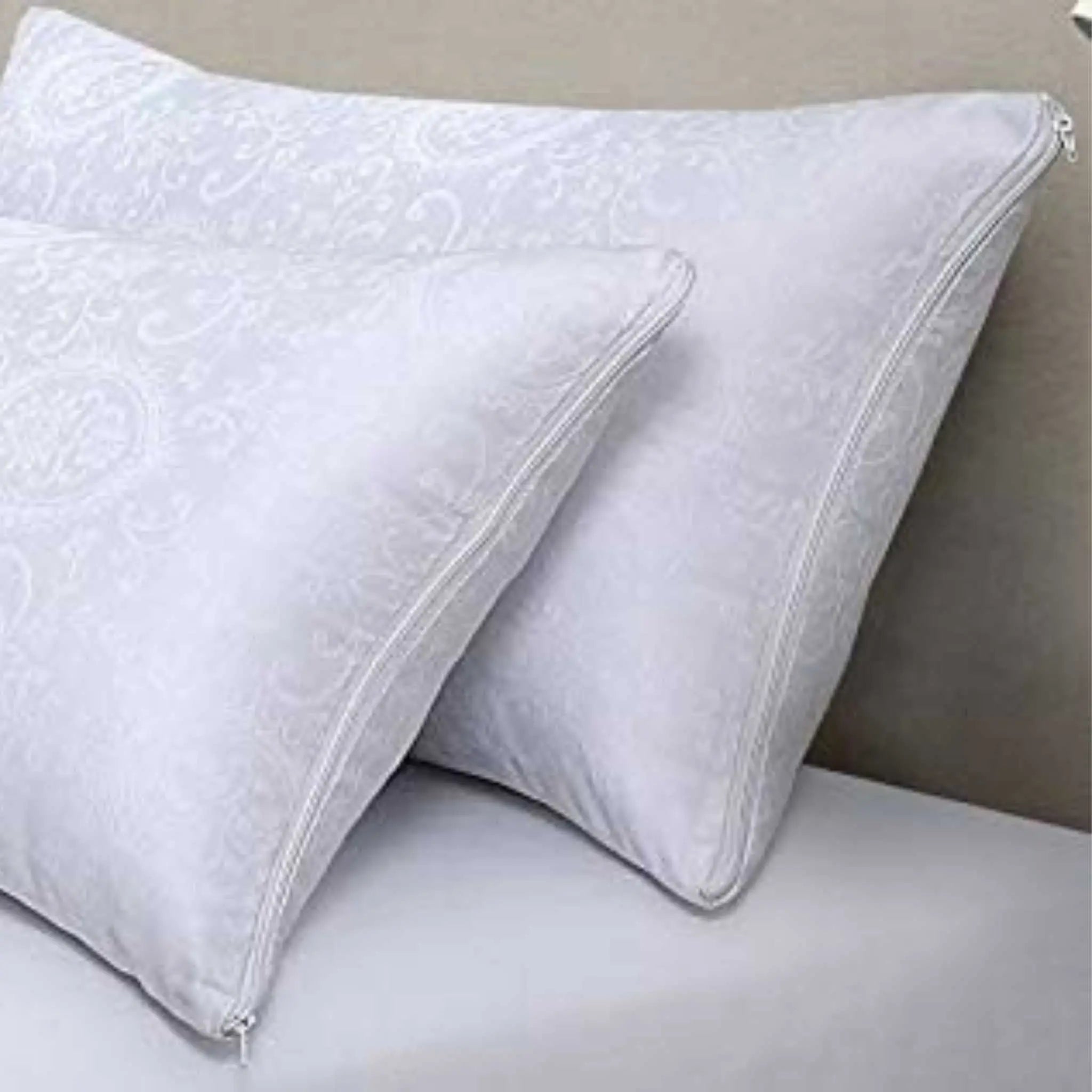 Jacquard PolyCotton Zipped Pillow Covers - Beach Stone