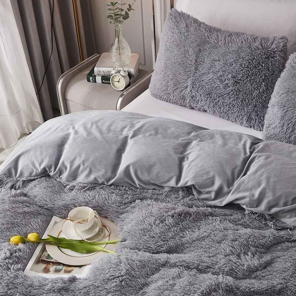 Teddy Cuddles Hug & Snug Duvet Cover Bedding Set With Pillowcase Cosy & Warm - Beach Stone