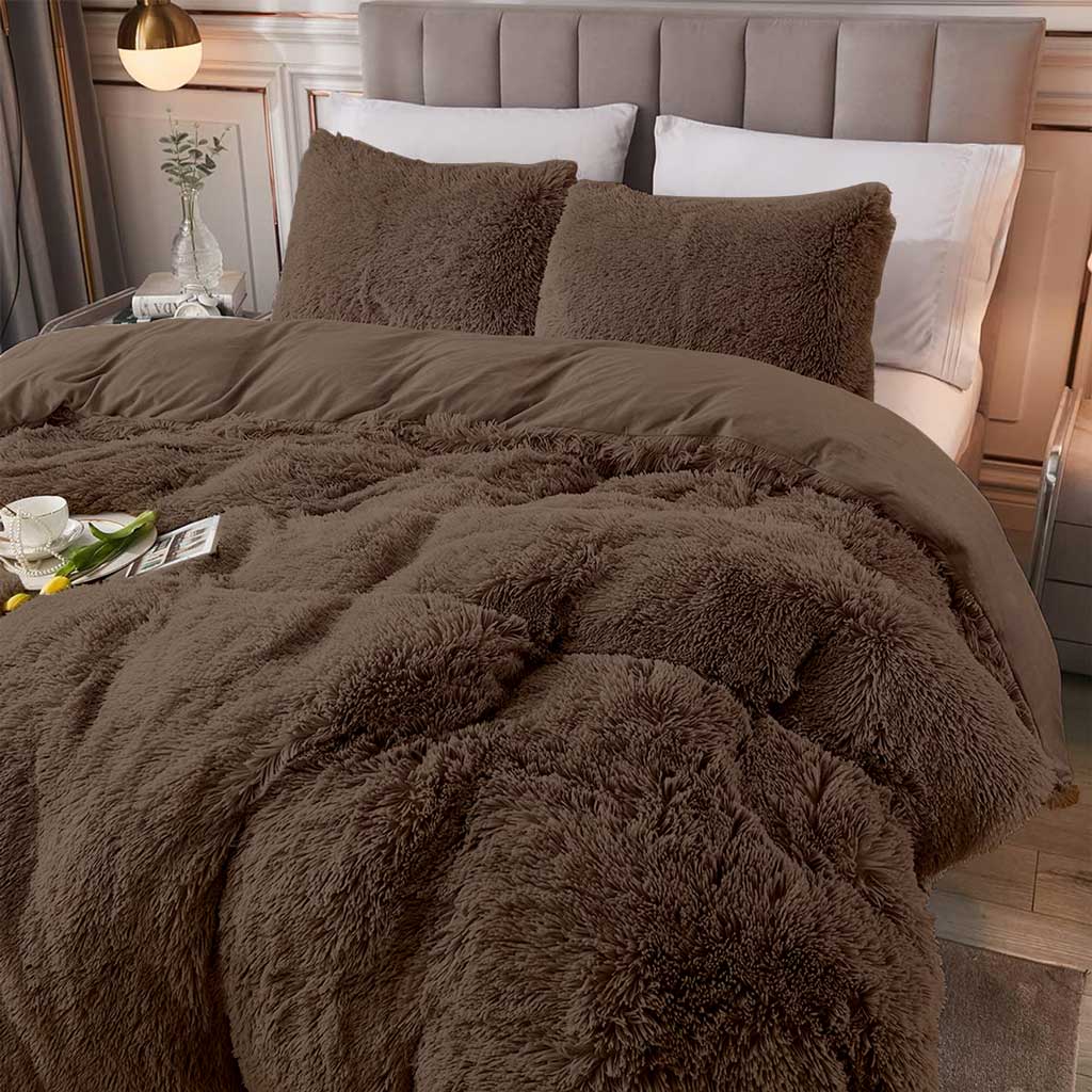 Teddy Cuddles Hug & Snug Duvet Cover Bedding Set With Pillowcase Cosy & Warm - Beach Stone