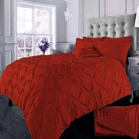 Pintuck Pleated Alexander Alford Duvet Quilt Cover Set Bedding With Pillowcase - Beach Stone