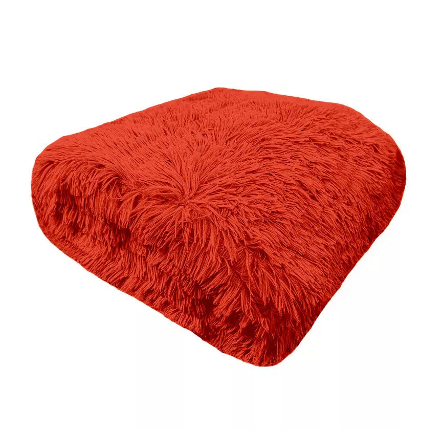 Luxury Hug & Snug Fluffy Fur Teddy Cuddles Throw Blanket Sofa Bed Warm & Cosy - Beach Stone