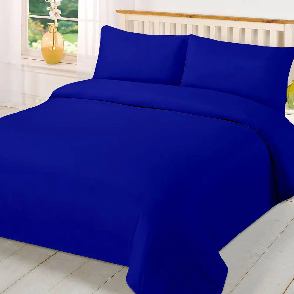 Plain Dyed Polycotton Quilt Duvet cover with Pillow Case Bedding Set - Beach Stone