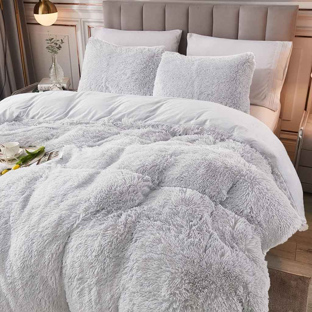 Teddy Cuddles Hug & Snug Duvet Cover Bedding Set With Pillowcase Cosy & Warm - Beach Stone