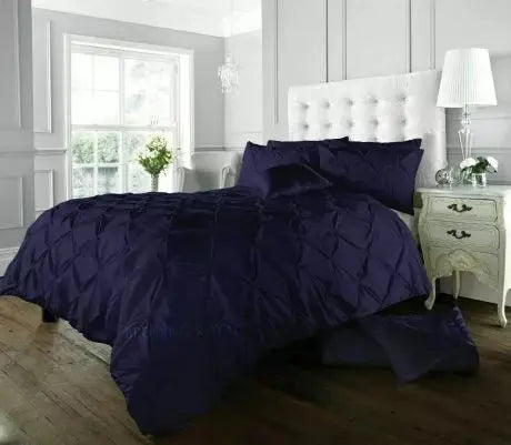 Pintuck Pleated Alexander Alford Duvet Quilt Cover Set Bedding With Pillowcase - Beach Stone