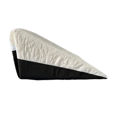 Bed Back Wedge Support Pillow Foam - for Acid Reflux, Reduce Back Pain, Rest Elevation with Removable Washable Zip Quilted or Tartan Design Cover COLOUR: Black White - Beach Stone