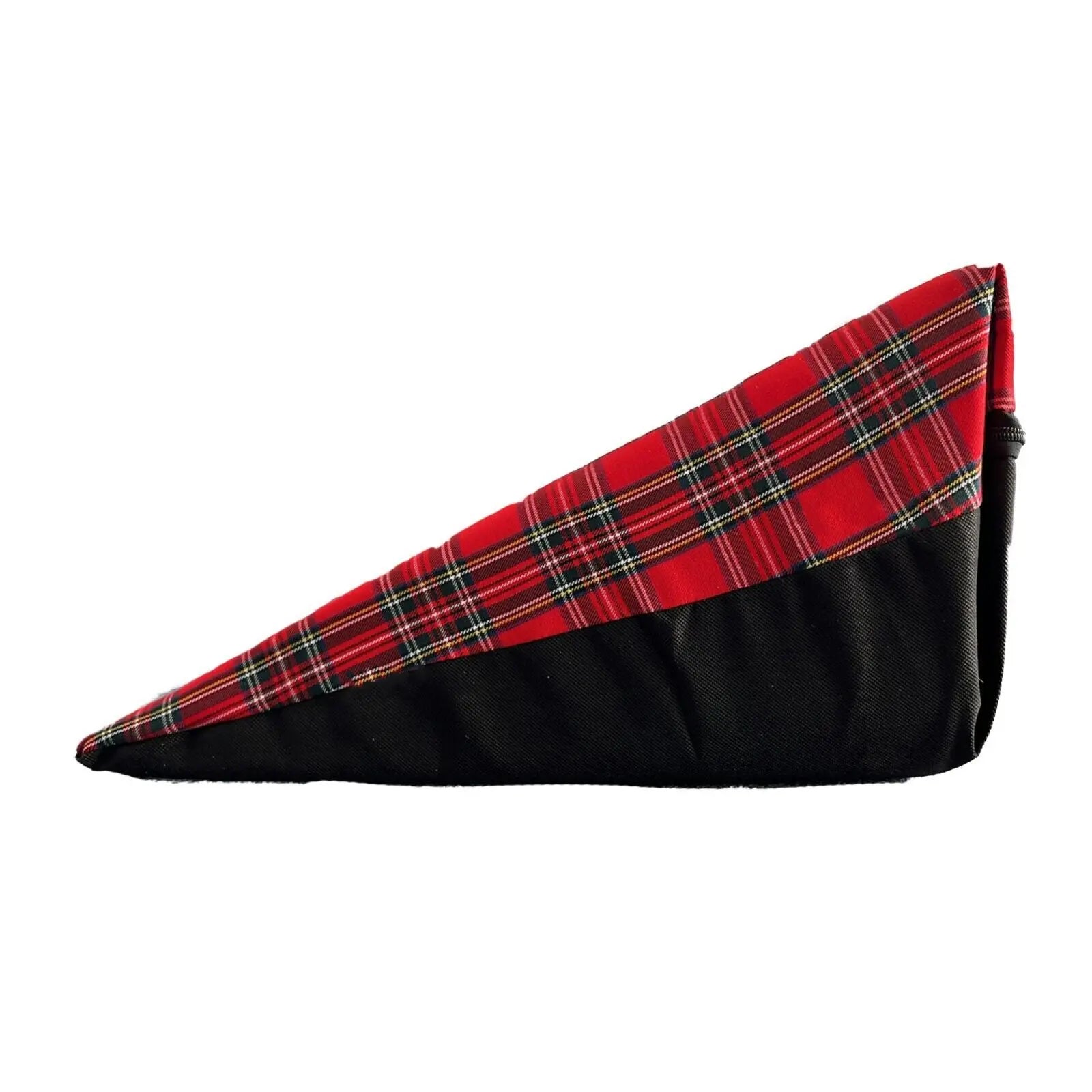 Bed Back Wedge Support Pillow Foam - for Acid Reflux, Reduce Back Pain, Rest Elevation with Removable Washable Zip Quilted or Tartan Design Cover COLOUR: Black White - Beach Stone