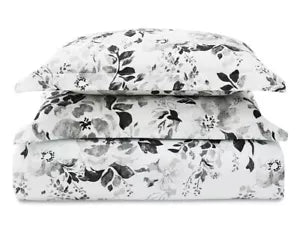 GARDEN FLOWERS FLORAL GREY DUVET SET 3 SIZES