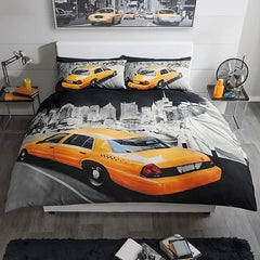 Yellow Taxi New York Bedding Sets Duvet Cover Set, 3-Piece Cover Set - Beach Stone